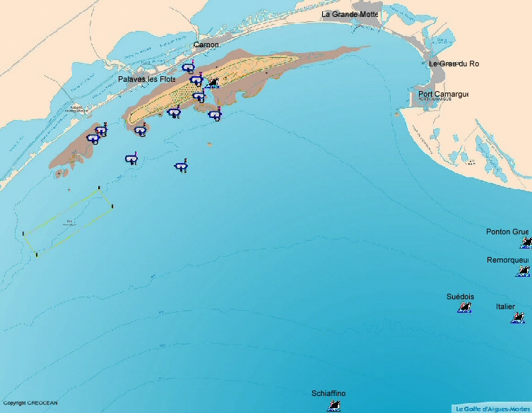 Carte des fonds du golfe